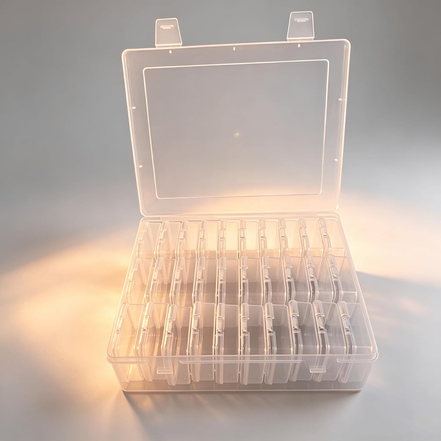 30Pcs Bead Organizer, Clear Plastic Cases for Pearl Bracelets and Small Accessories (2.17 x 2.17x0.79 inches)