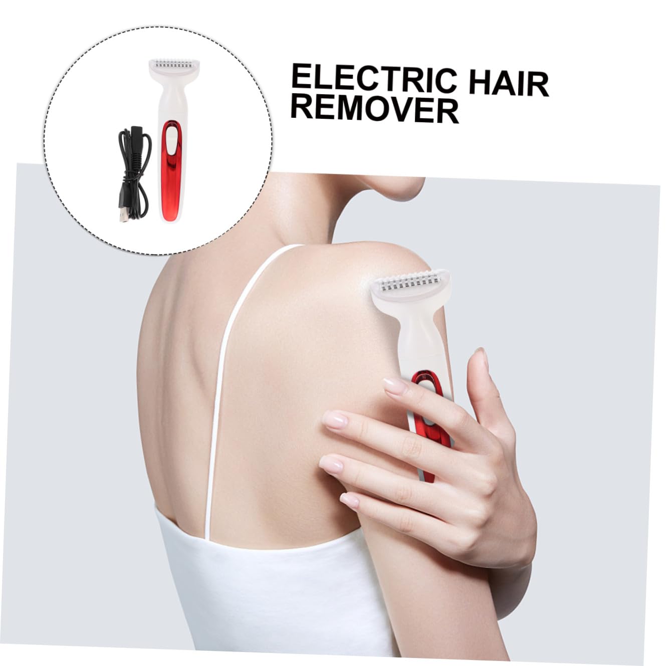 PACKOVE Epilatore Elettrico Portatile per Corpo e Viso Testina Doppia in Abs, Ricaricabile Usb, Depilazione per Uomo e Donna, per Casa e Viaggio