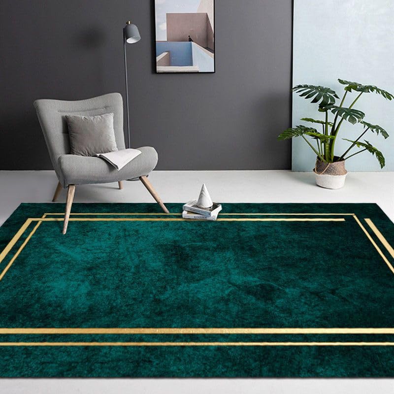 Area Rugs Home Modern Rugs Soft Carpet Non-slip Carpets Area rug for Living room Bedroom Office and Indoor Decoration Modern Geometric Green 200 x 250 cm