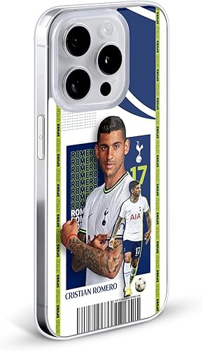 Miniatura 2 de Head Case Designs Officially Licensed Tottenham Hotspur F.C. Cristian Romero 202223 First Team Soft Gel Case Compatible with Apple iPhone 15 Pro