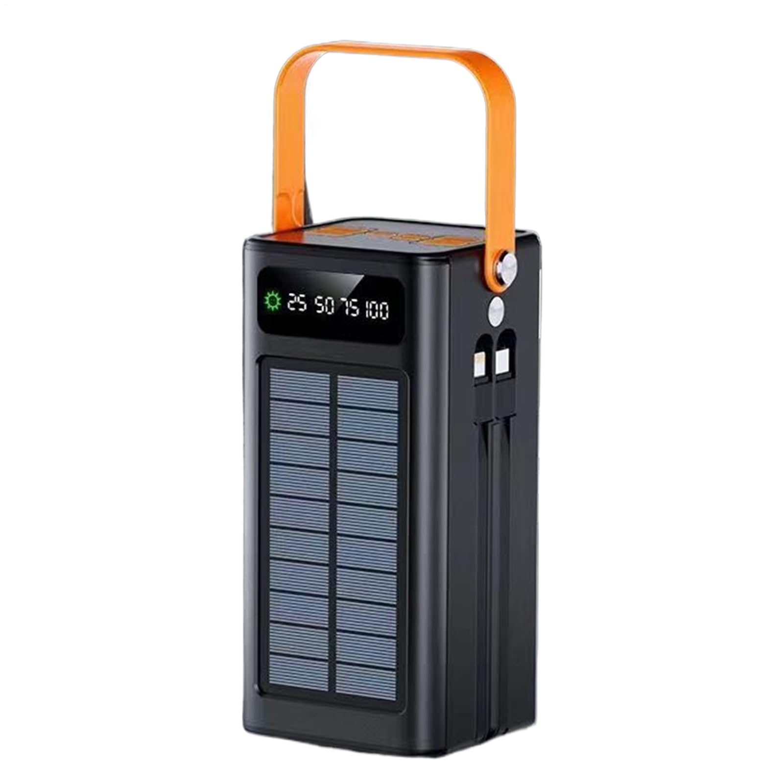 Przenośna Ładowarka Solarna 120W Przenośna Bateria Na Zewnątrz | 50000mAh z Wbudowanymi Kablami i 4 Portami dla Urządzeń Mobilnych Turystyka Piesza Biwak Podróż Outdoor