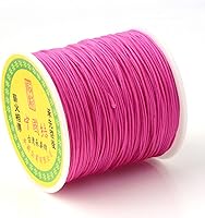 Vista 12 de Cheriswelry 100 yardas/rollo de cuerda trenzada de nailon de 0.031 in, color azul cielo claro, cordón de nudo chino, cuerda de cuentas