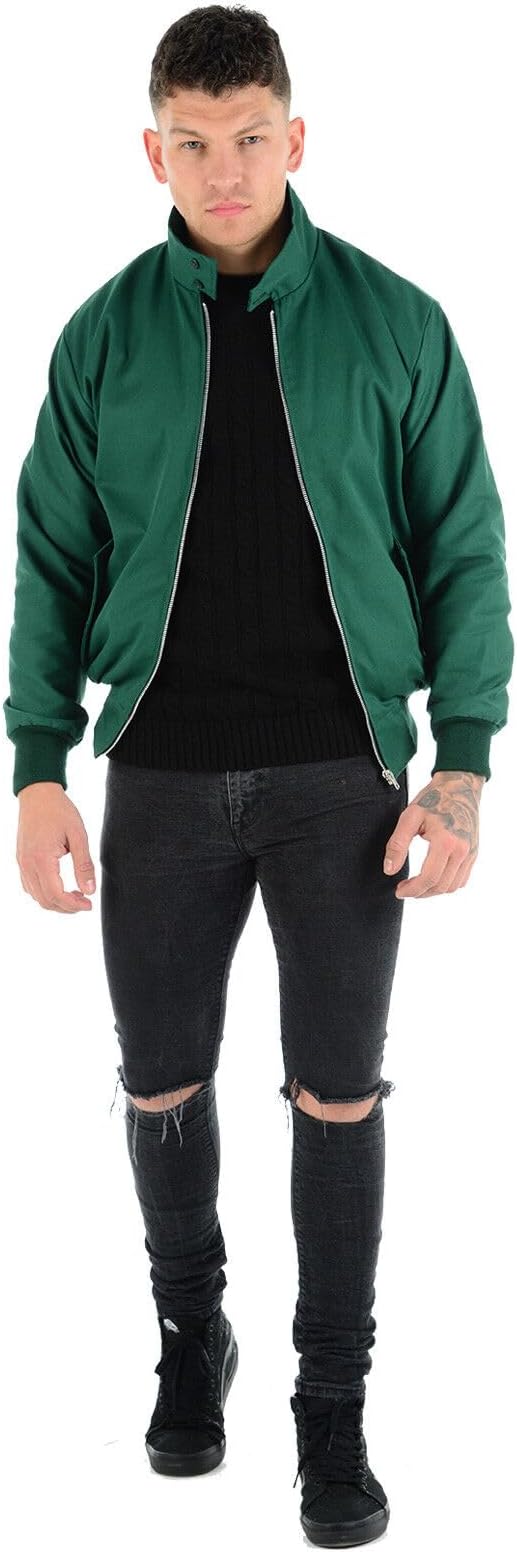MyShoeStore Harrington Jacket Adults Unisex Mens Ladies Womens Vintage Classic Retro Scooter 1970'S Bomber MOD Skin Tartan Lining Coat Top