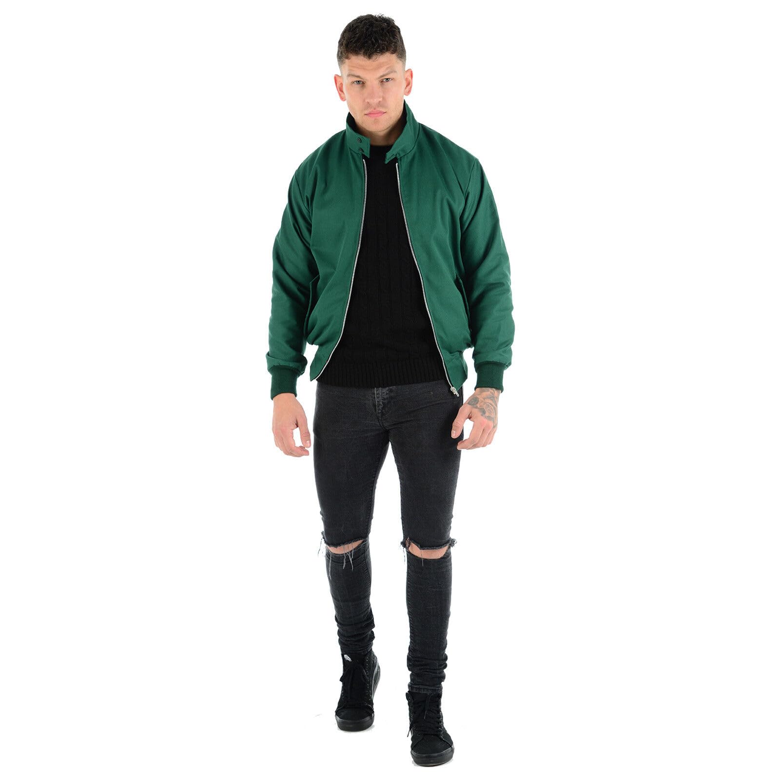 MyShoeStore Harrington Jacket Adults Unisex Mens Ladies Womens Vintage Classic Retro Scooter 1970'S Bomber MOD Skin Tartan Lining Coat Top