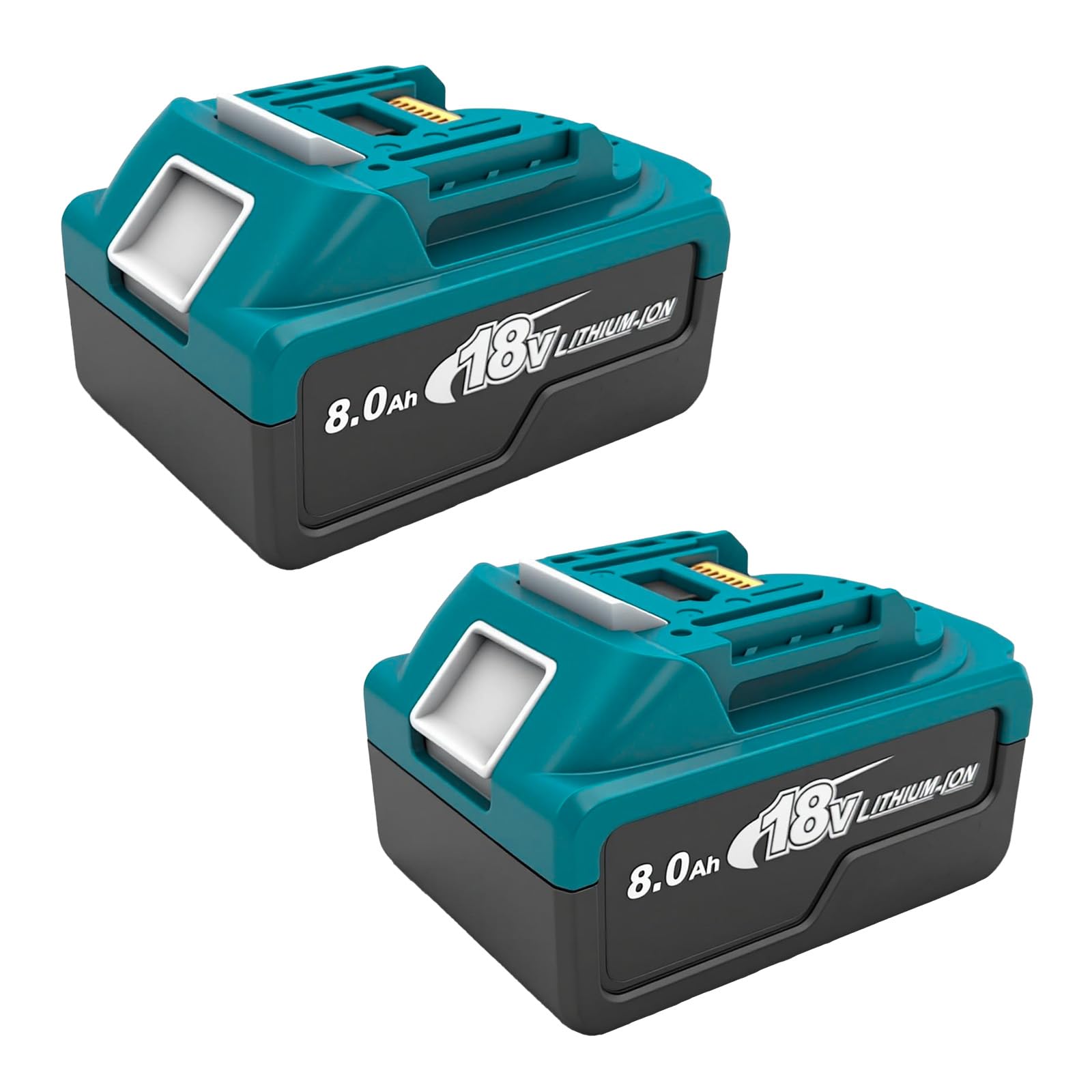 2 Pack 8.0Ah Replacement Battery for Makita 18V Lithium-Ion Battery with LED Indicator Compatible with Makita Battery BL1860 BL1860B BL1850 BL1840 BL1830 DC18RA DC18RC DC18RD — image 1