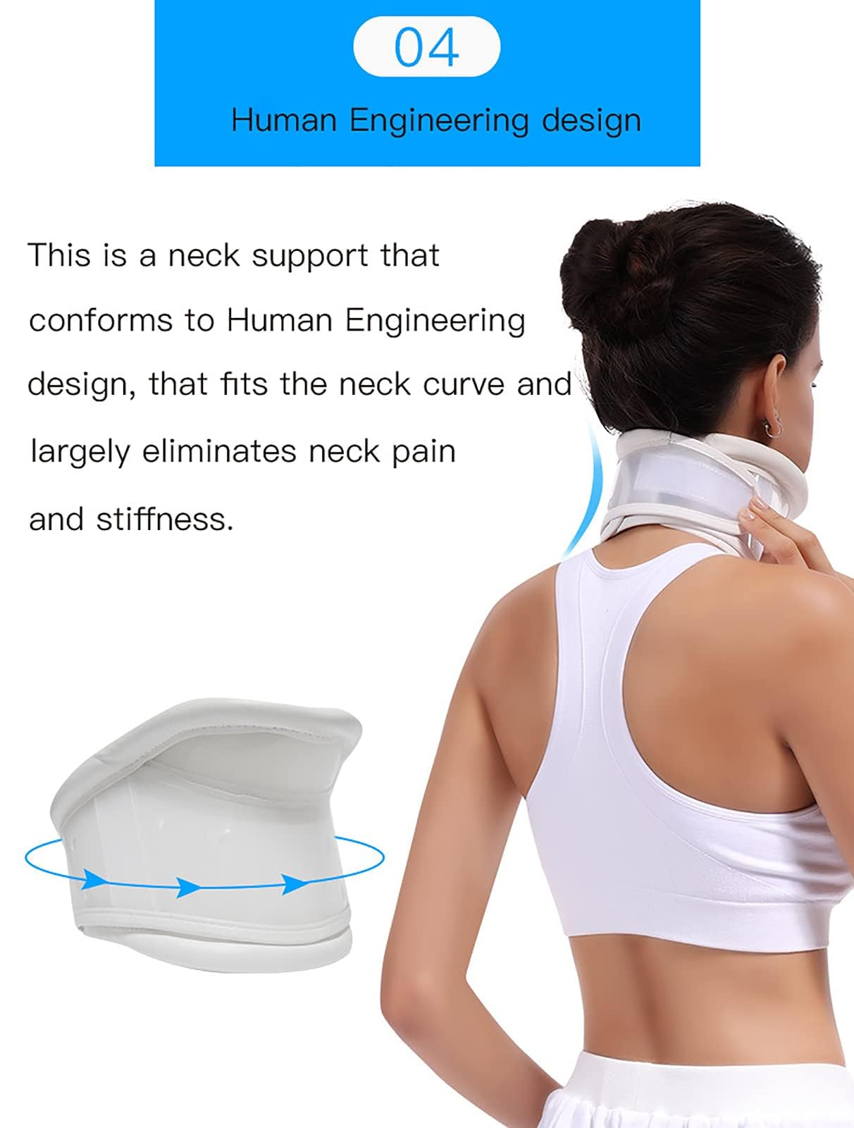 Cuello cervical con soporte de barbilla para aliviar el dolor y estabilidad del cuello