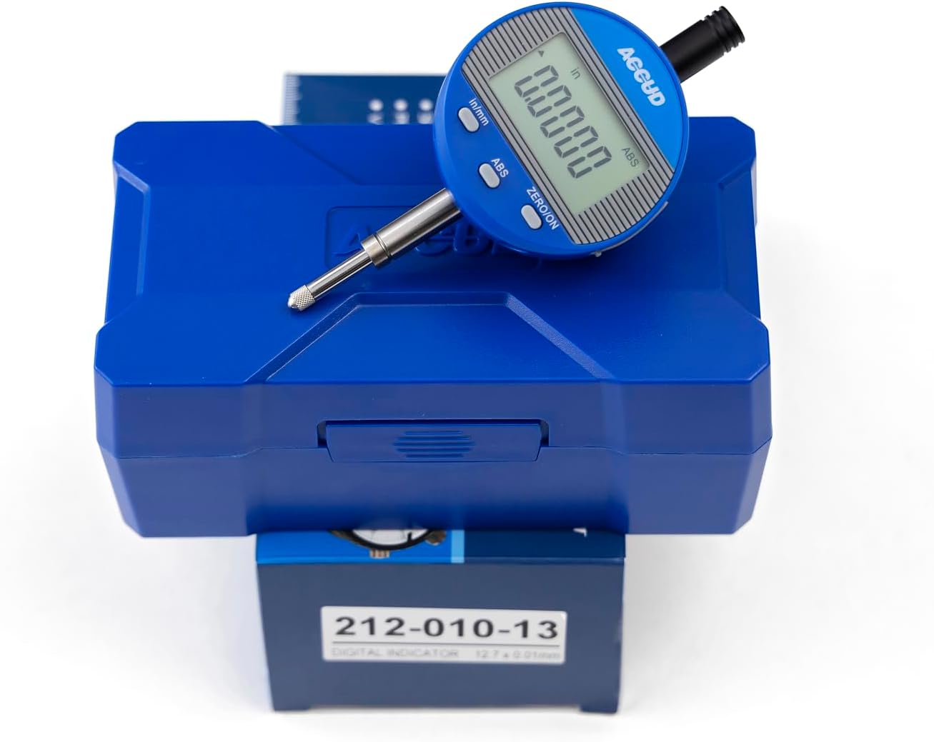 Digital Indicator 0.5''/12,7mm | Digital Probe Indicator Dial Test Gauge High Resolution: 0.0005''/0.01mm - with Spare Flat Back