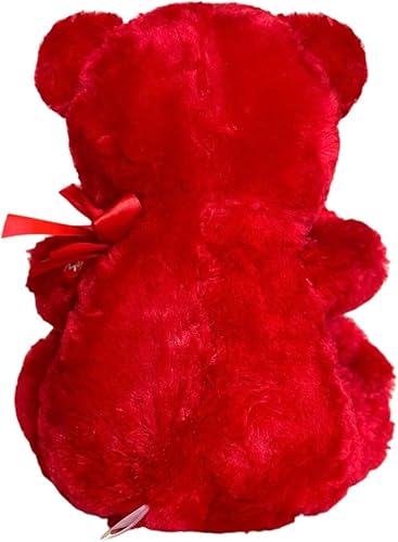 Miniatura 3 de JenlyFavors Oso rojo de San Valentín de 15 pulgadas con corazón y mejilla iluminada "I Love You"