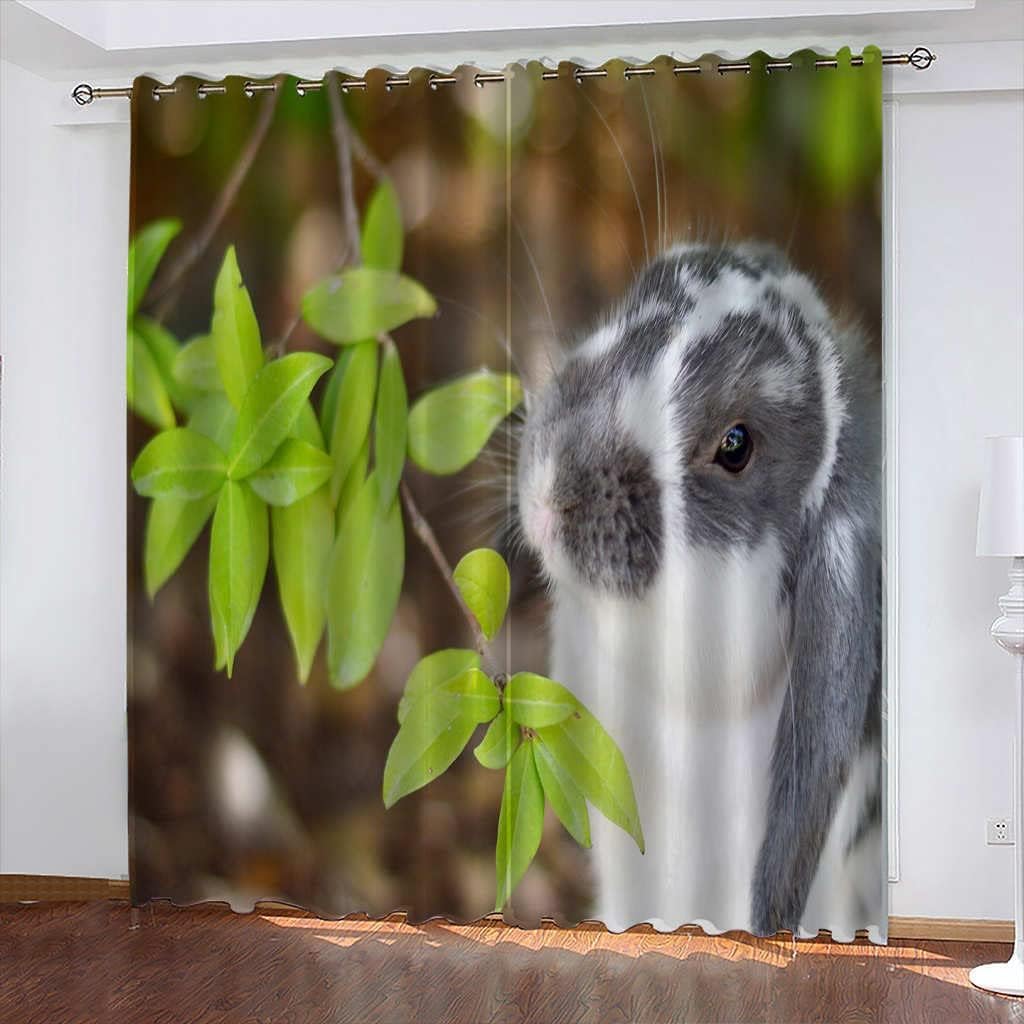 Cortinas Opacas para Ventanas Infantiles Animal Cortinas Opacas para Ventanas Infantiles 3D Patrón Cortinas Salon Dormitorio Moderno Reduccion Ruido Cortinas -9372288511178420