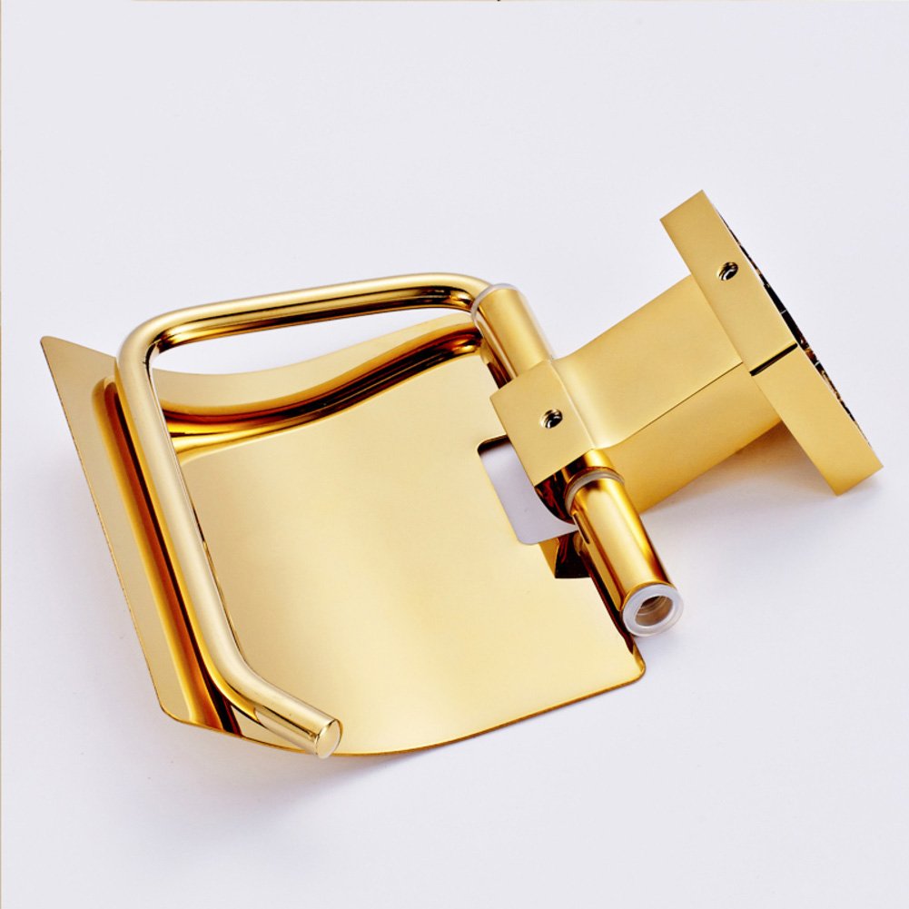 Toilettenpapierhalter Aus Kupfer – Bronzegold, Wasserdicht, Mit Deckel, Schraubmontage Für Badezimmer