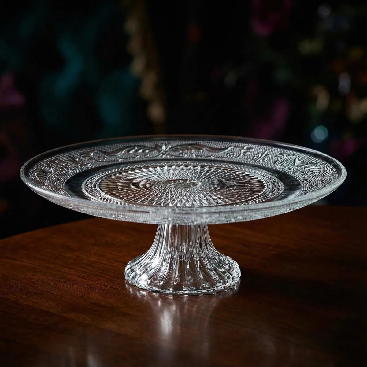 IndusBay® Elegant Clear Glass Cake Stand with Pedestal Base | 11.6 Inch Decorative Dessert Display Plate | Premium Serving Stand for Cakes, Cupcakes, Pastries & Parties-image-30