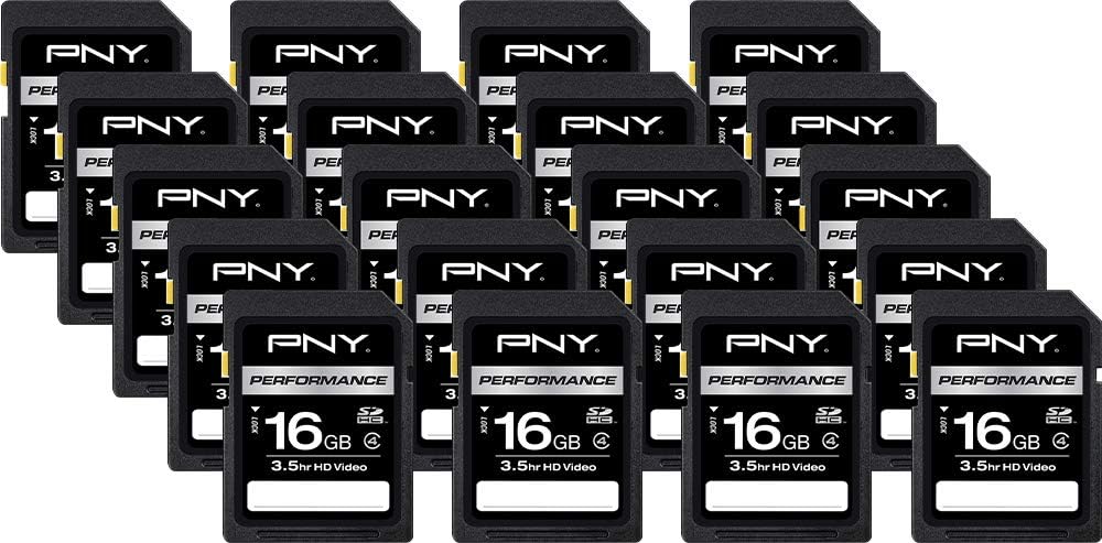 PNY 16GB Performance Class 4 SDHC Flash Memory Card 5-Pack, Model: P-SDHC16G4HX5-MP: Computers & Accessories