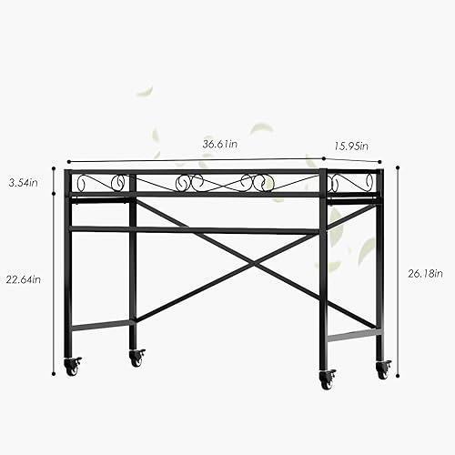 Miniatura 3 de Zhongma Soporte de metal resistente para plantas con ruedas, estante resistente para suculentas para el hogar en interiores y exteriores, capacidad