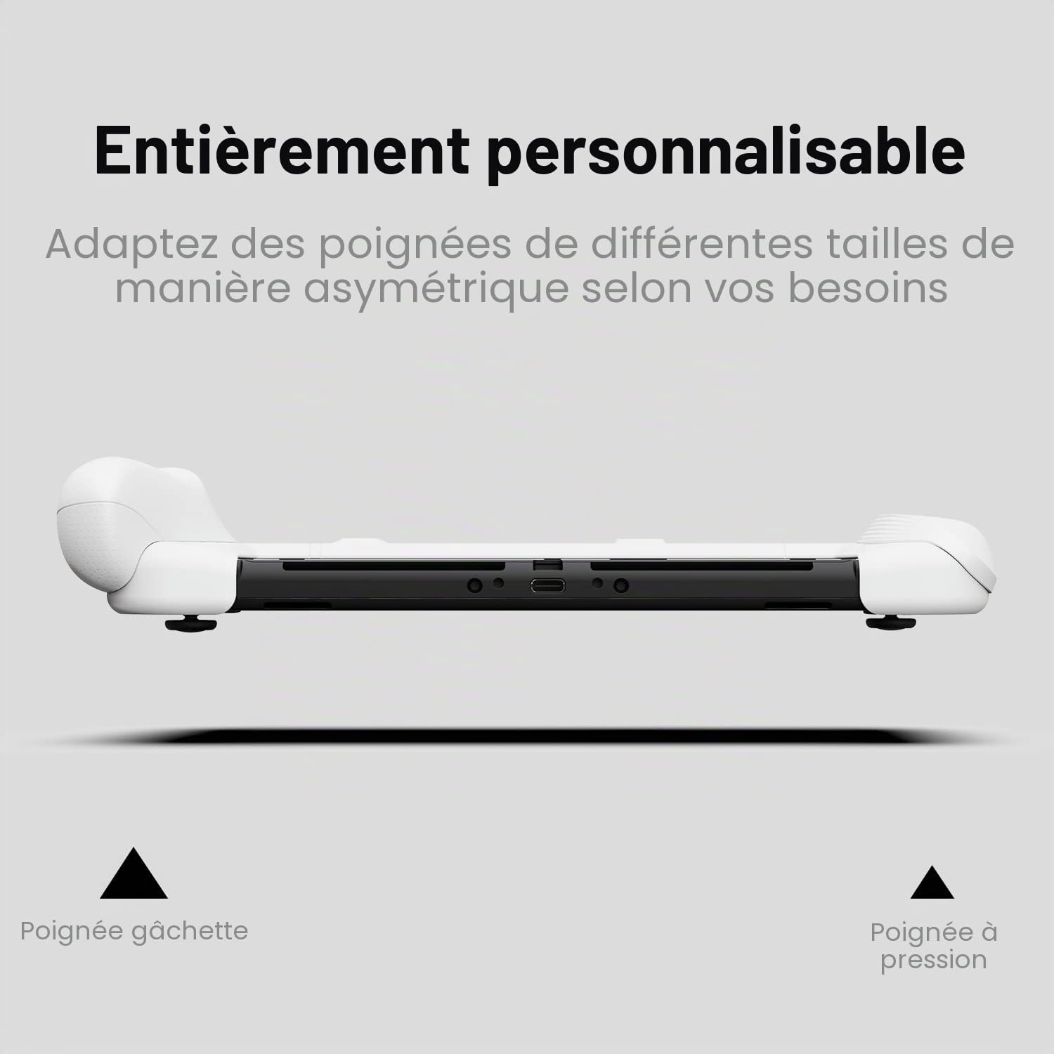Skull & Co. NeoGrip pour Switch OLED et Modèle Régulier: Un Coque Dure Poignée avec Poignées Interchangeables [pour s'adapter à Toutes les Tailles de Mains] [sans Étui de Transport]-Bleu néon et Rouge