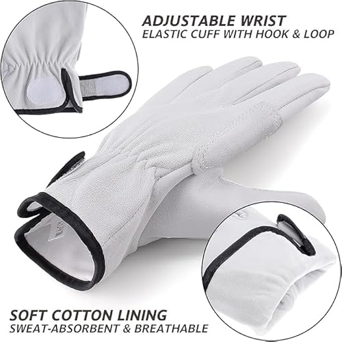 EINSKEY Arbeitshandschuhe aus Ziegenleder für Damen & Herren – Dornenfeste Gartenhandschuhe, Robust für Baustelle, Holzarbeiten, Schweißarbeiten, Rosen schneiden und Haushalt