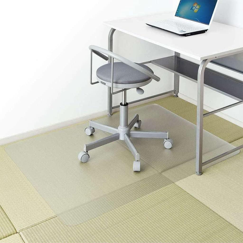 Tapis de protection de sol transparent, 2mm d'épaisseur, haute résistance aux chocs, PVC antidérapant, résistant aux rayures pour sols durs et chaise de bureau,60/80/100/120/140cm de large(100