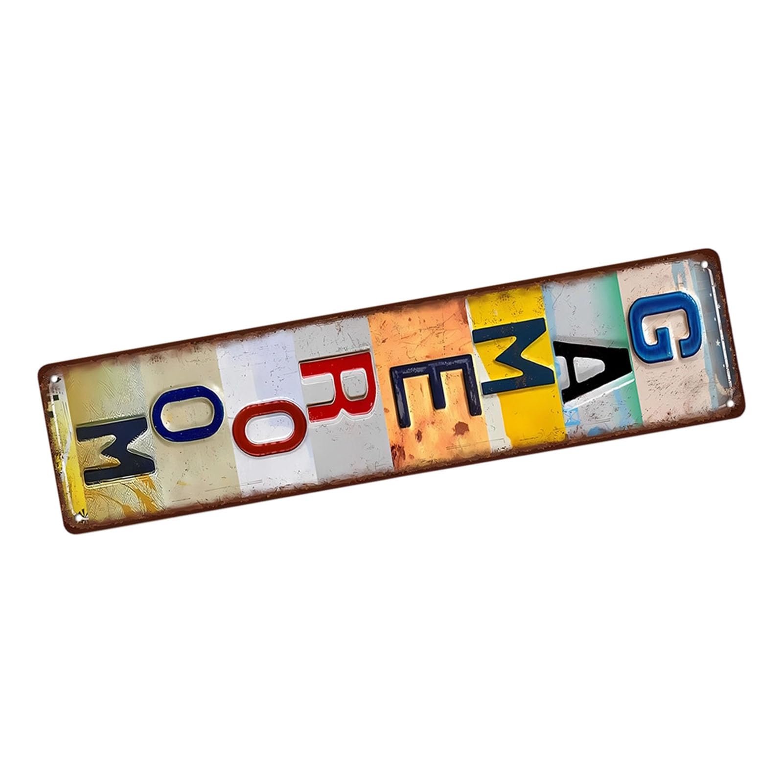 Shntig Old Fashioned US Styles Metal Wall Art Decors Bucolic Tin Sign for Living Room Bedroom Kitchen Home Decoration 40X10Cm Rural Tin Signs Decors