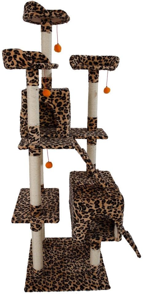 leopard print cat tower