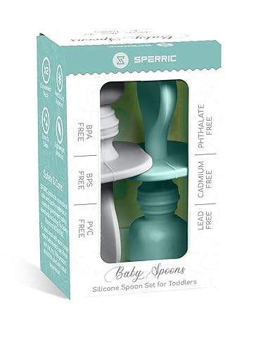Miniatura 7 de Cucharas de silicona para bebé, paquete de 2, cucharas de alimentación para bebés de primera etapa, aptas para encías, sin BPA, plomo ftalato y
