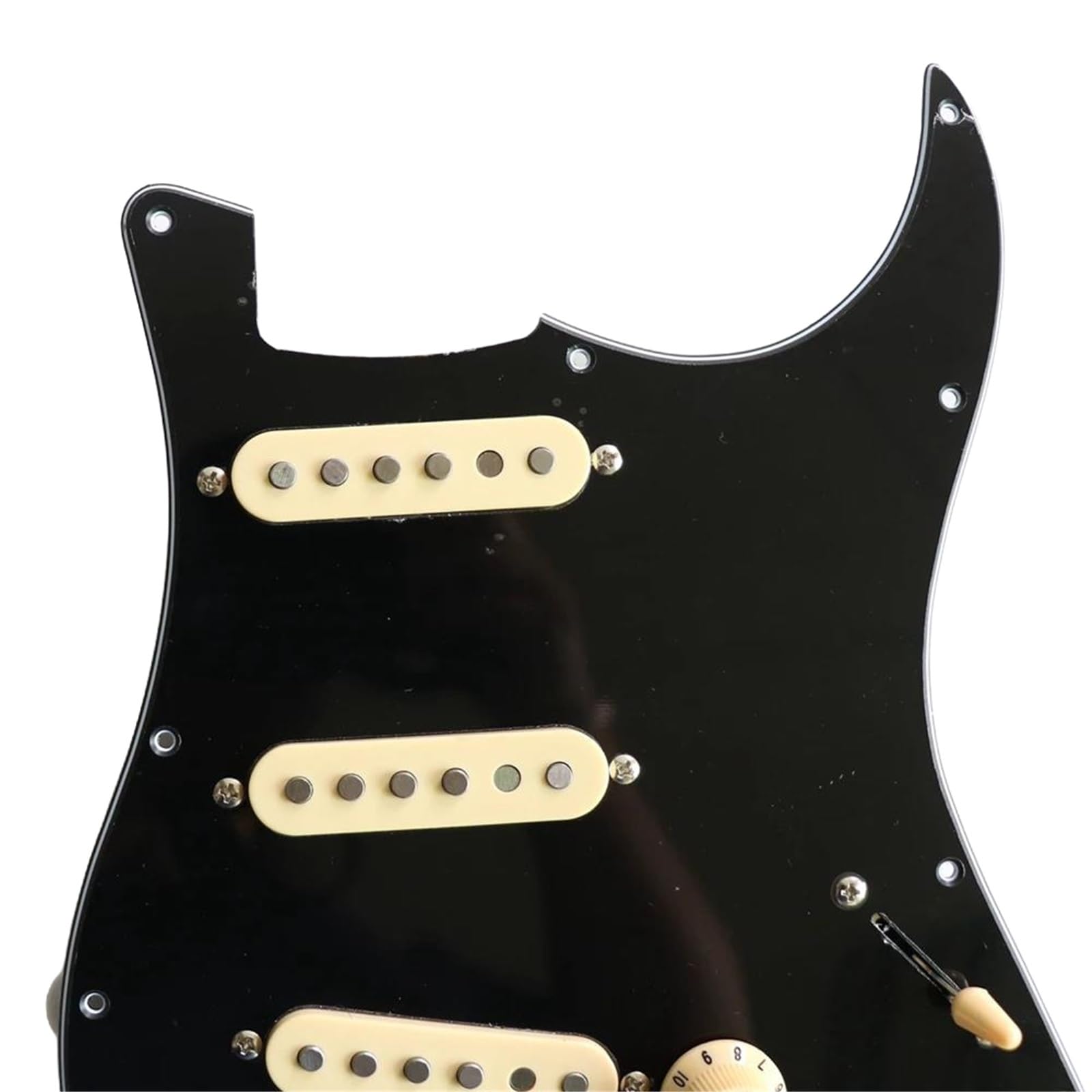 Pickguard Załadowany Do Gitary Wstępnie Okablowana Maskownica Gitarowa | Przewodowe Przetworniki Alnico SSS Loaded Black Pickguard Assembly(Black)