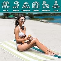 Vista 6 de SUN CUBE Toalla de playa de microfibra, toalla de playa de secado rápido, sin arena, toalla de natación ligera y compacta para viajes, piscina