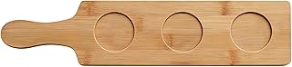 3 Slots Bamboo Beer Tasting Serving Flight Shot Glass Carrying Board