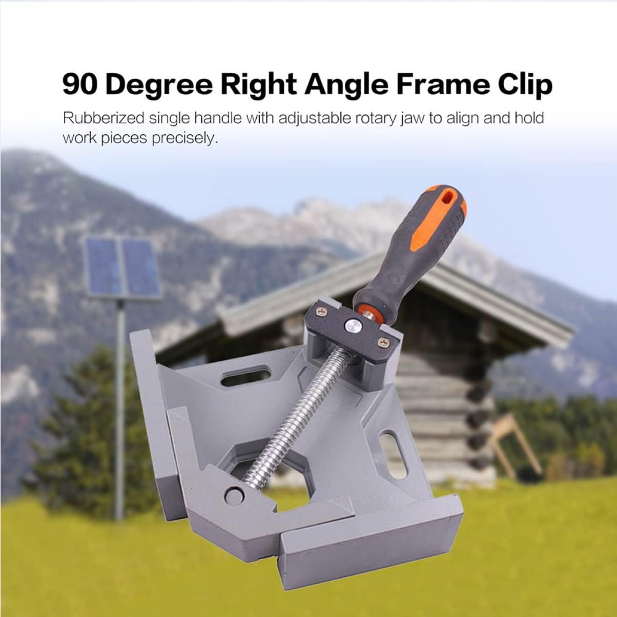 Gadpiparty 1Pc Angle Clamp Multi Function Right Angle Fixation Tool for Woodworking Durable Single Handle Design for Cabinet Making Drilling Framing Grey