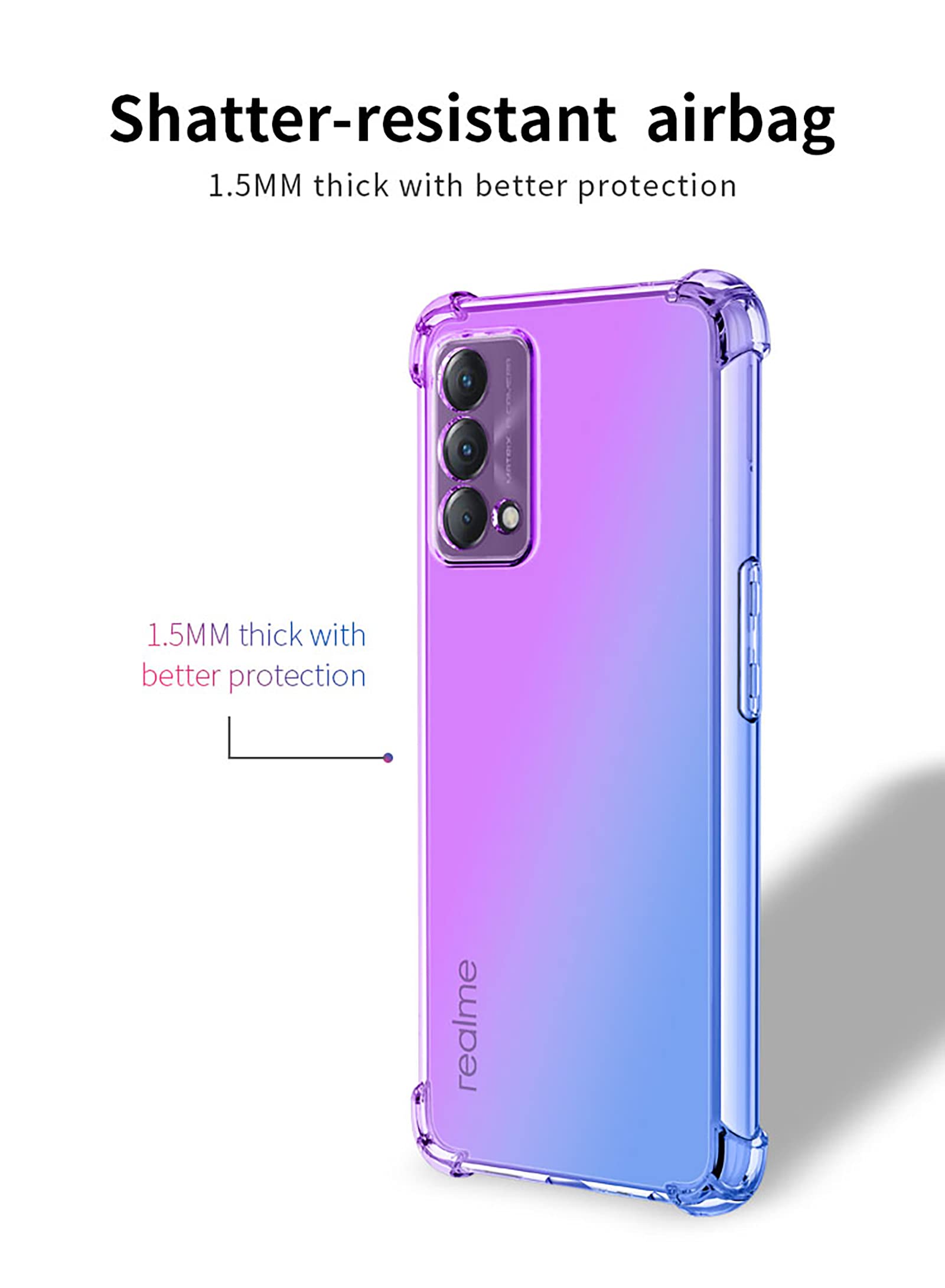 GOKEN Cover per Realme GT3 / Realme GT Neo 5 5G (Neo5) + 2 Vetro Temperato, Silicone TPU a Gradiente Colori Custodia, Soft Rubber Protettiva Case