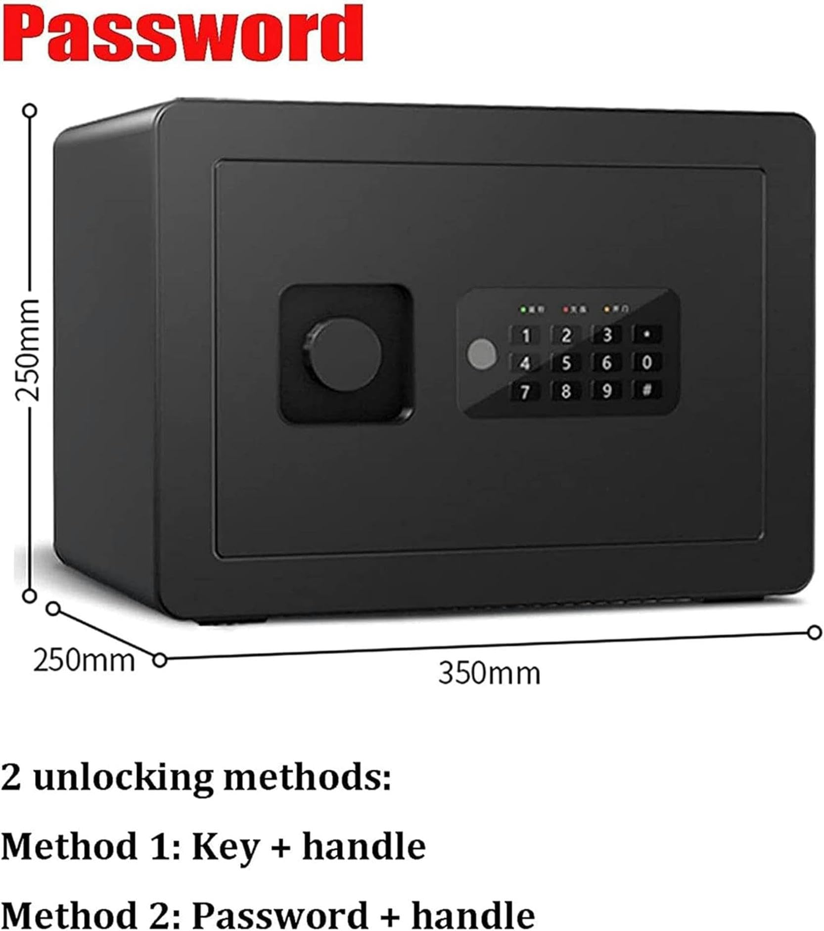 Cassaforte Domestica, Blocco Password per Impronte digitali Cassaforte Elettronica Cassetta di Sicurezza ignifuga e antifurto Scatola portaoggetti Multifunzionale, White-1