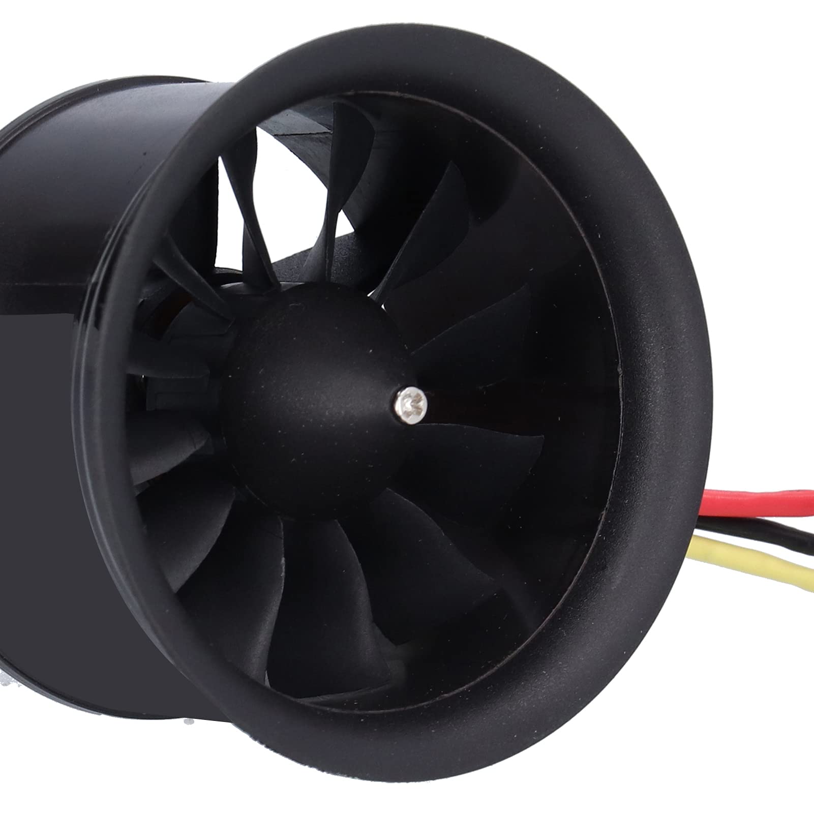 RC 50 mm elektrischer Impeller, 12 Flügel, leistungsstarker bürstenloser Motor EDF für RC-Flugzeuge, Drohnen, Modellflugzeuge, Aluminiumlegierung, Kunststoff, Schwarz (4600 kV im Uhrzeigersinn)