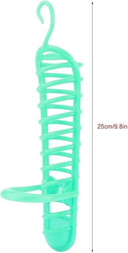 Miniatura 5 de Zerodis Soporte para comedero de pájaros para mascotas, cesta de plástico para alimentos y frutas, para pájaros (verde)