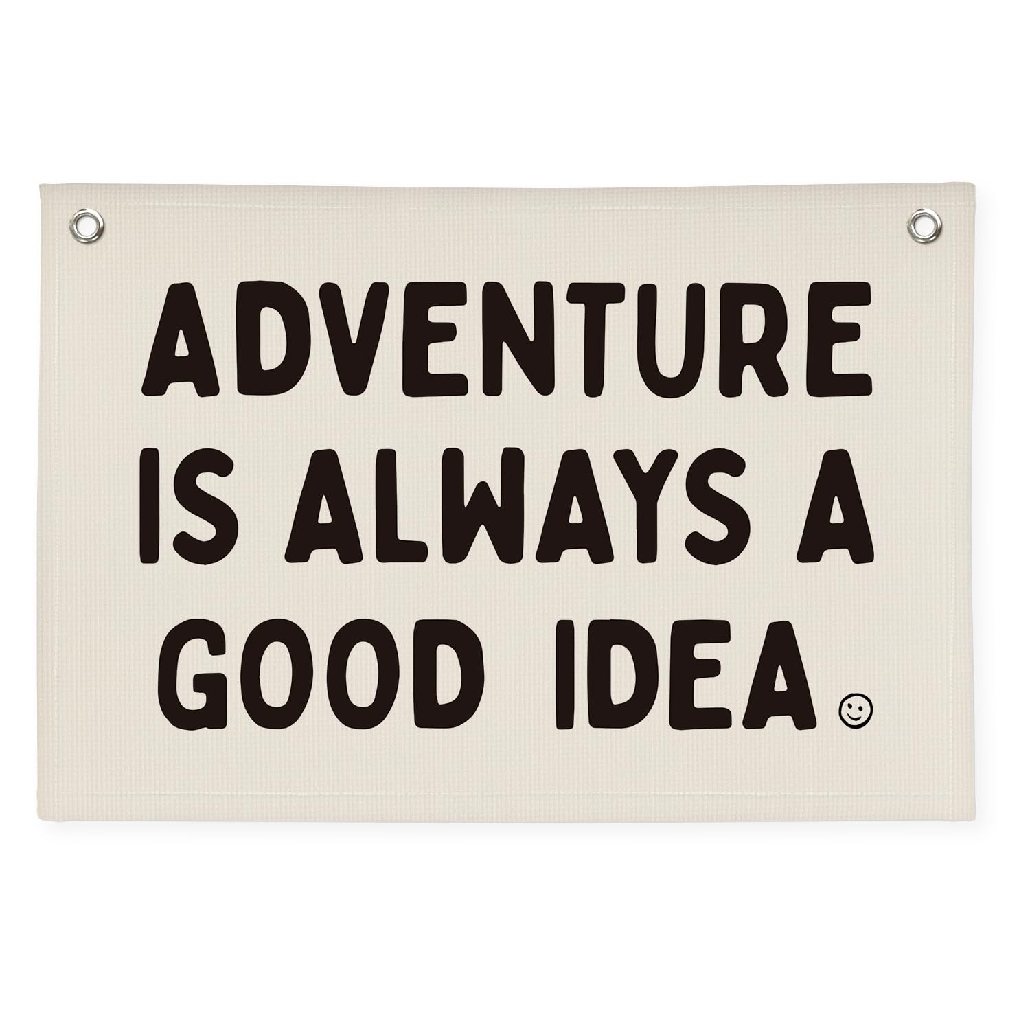 Nursery Decor, Boys Room Decoration Adventure Is Always A Good Idea Motivational Banner for Playroom, Nursery Hanging Linen Banner Wall Canvas Flag, Toddler Teen Room Dorm Decor 30x20