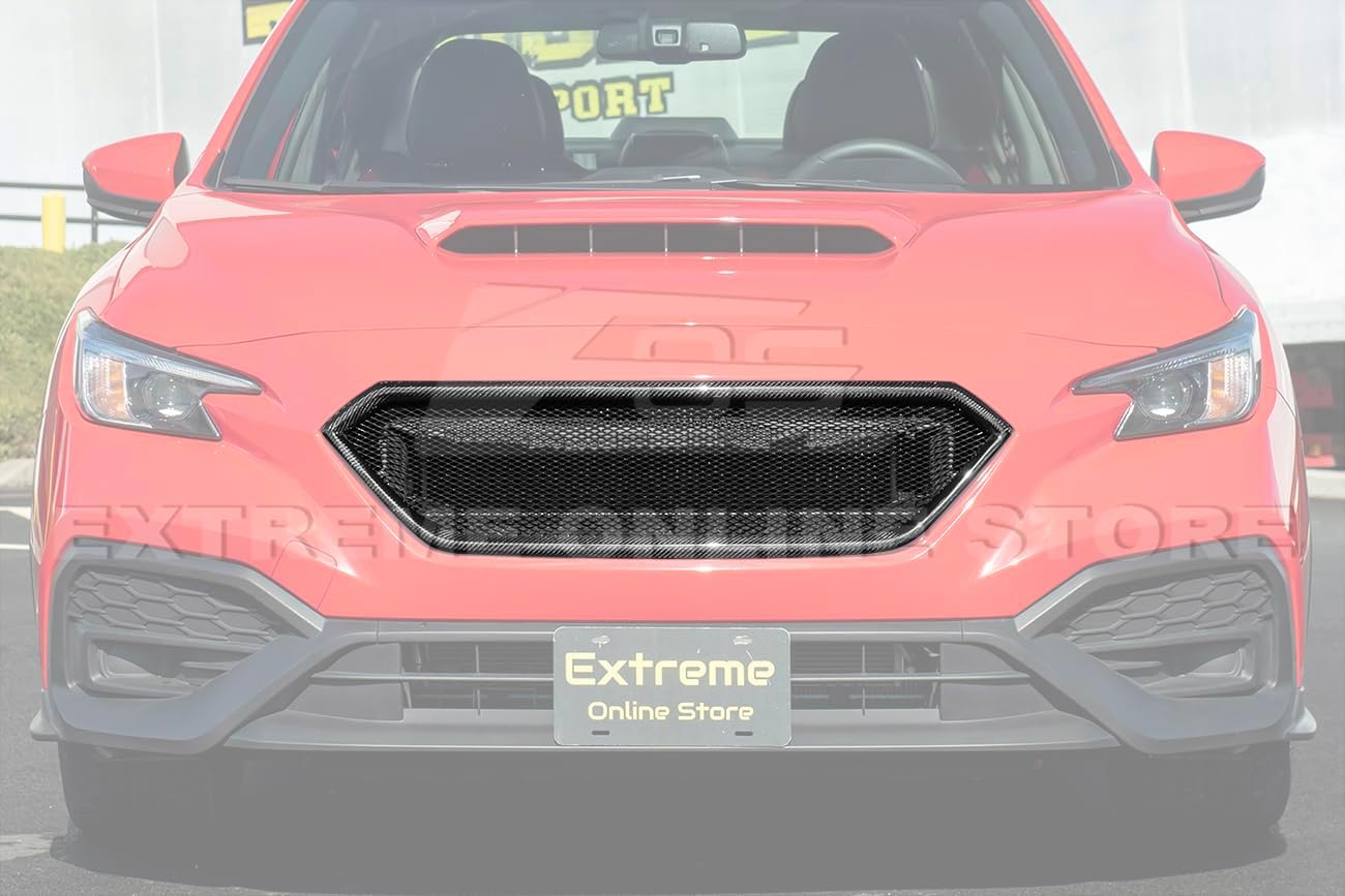 Replacement For 2022-Present Subaru WRX Models | JDM ChargeSpeed CS Style Carbon Fiber Front Bumper Upper Grille Guard Vent Cover WRX-22-Grille-CF