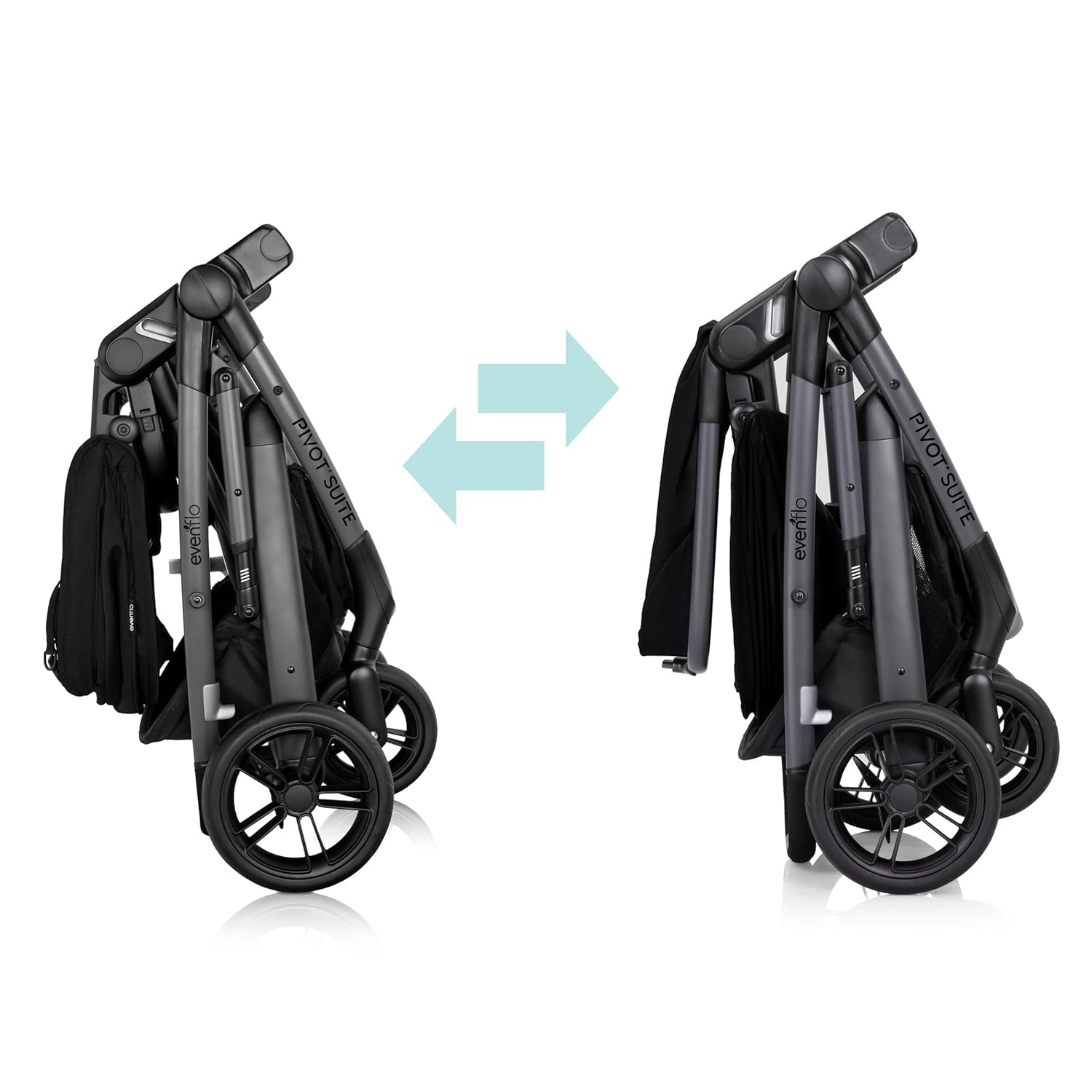 Evenflo Pivot Suite Modular Travel System with LiteMax Infant Car Seat, Dunloe Black : Baby