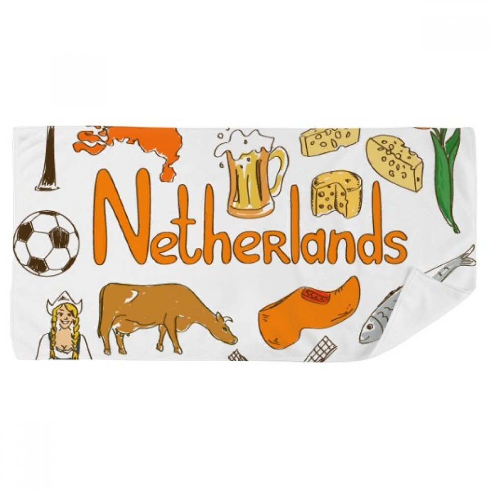 Serviette de bain Pays-Bas motif paysage et animaux 35x70 cm
