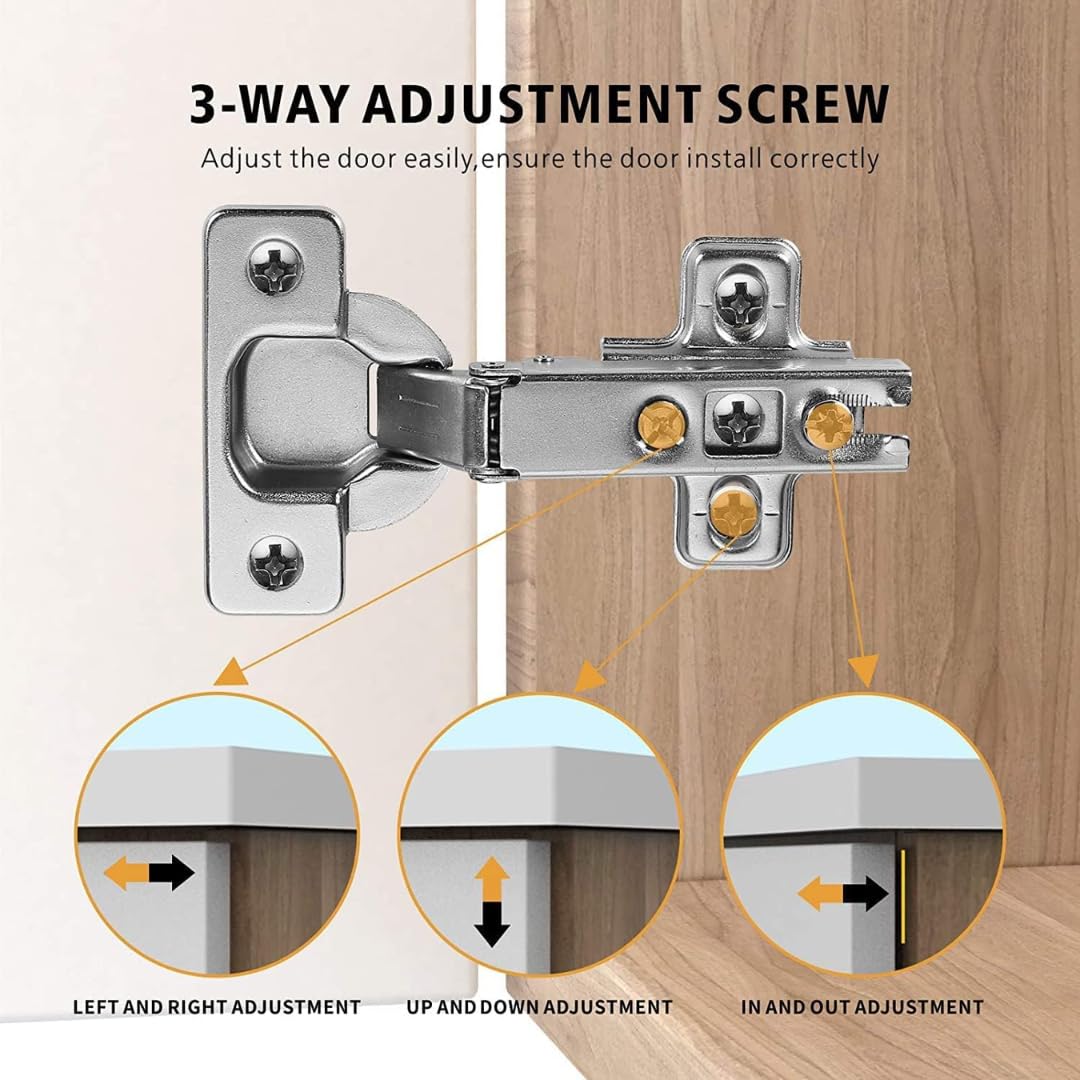 2 Pack 4-inch Cabinet Hinges, Soft Close Kitchen Cupboard Door Hinge - Image 4