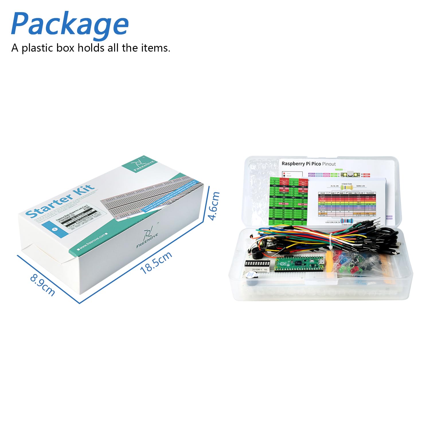 Freenove Basic Starter Kit for Raspberry Pi Pico 2 (Included), Dual Arm Cortex-M33 and Dual Hazard3 RISC-V Microcontroller, 386-Page Detailed Tutorial, 142 Items, 55 Projects, Python C Code — view 7