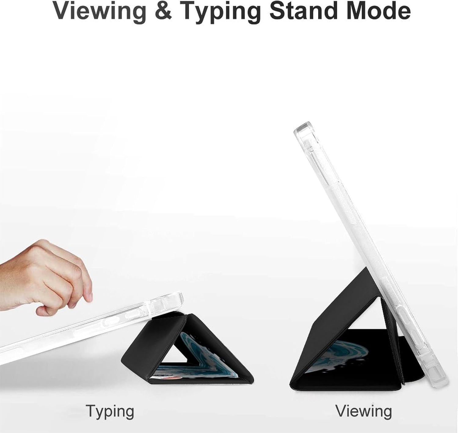 Cat Surfing Cute Case Compatible for Mini4/5（7.9in） Trifold Tablet Protective Cover with Pencil Holder