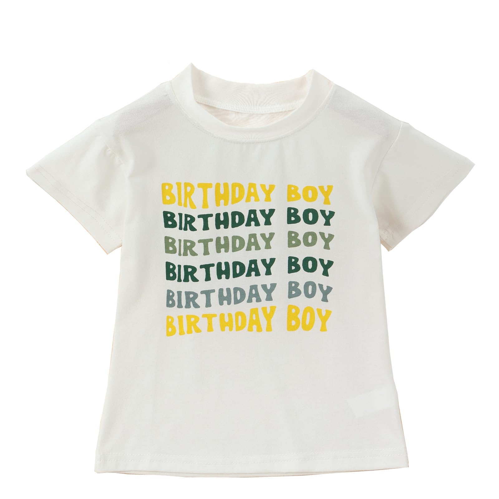 Summer Kids Toddler Baby Boy Birthday Shirt Short Sleeve Birthday Boy Letters Print T-Shirt Tops for Boys 1-5 Years