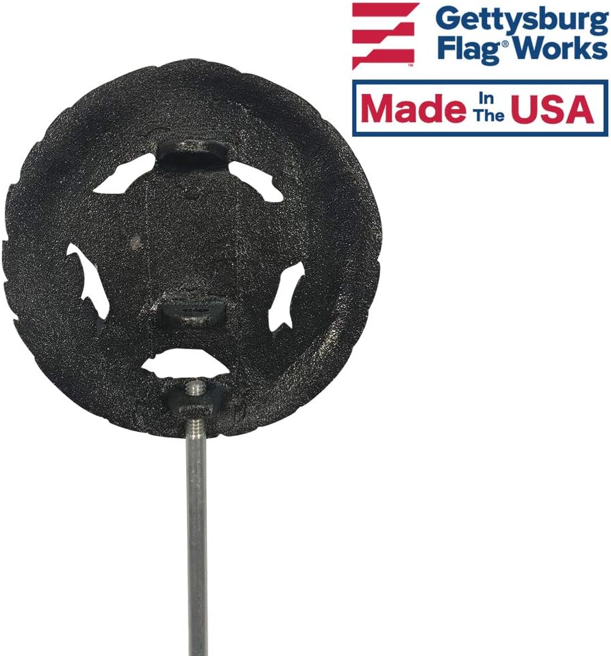 Grave Marker Universal Service, US Veteran Plaque, Aluminum with Black Highlights Cemetery Memorial Flag Holder, Made In USA