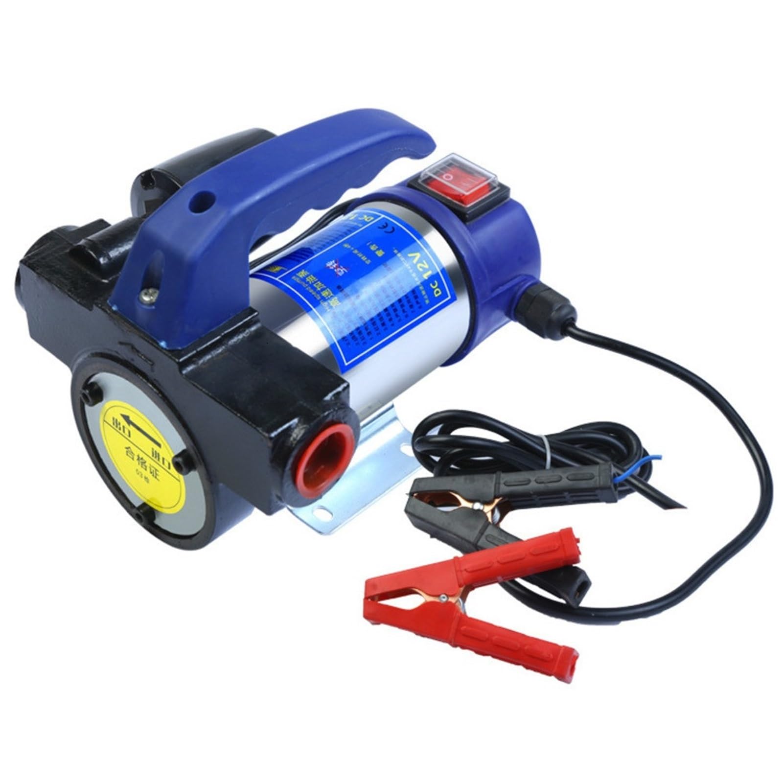 Bomba de transferencia aceite y combustible portátil, autocebante con interruptor presión, 12V, 24V, 220V, queroseno diésel eléctrico bomba de sifón manual para gas(12V)