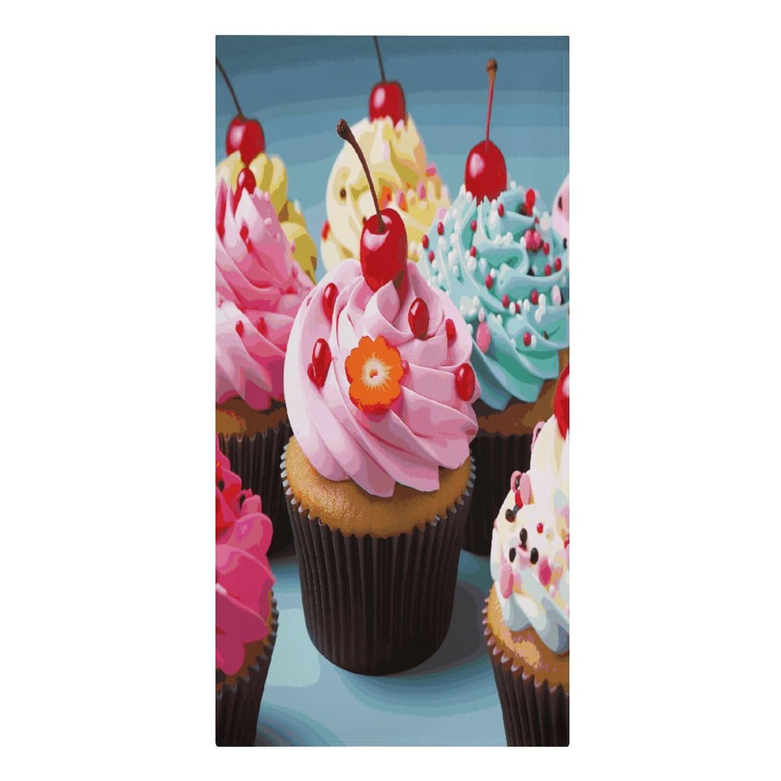 FekiLoot Cupcake Towels Lightweight Thin Beach Towel Classic Soft Large Pool Towel Highly Absorbent Sand Free Bath Towels Travel Blanket for Vacation Essentials Adult Gift 30" X 61"
