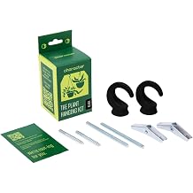 Character The Plant Hanging Kit with Toggle Bolts, Hooks, Screws, and Instructions for an Easy, Heavy Duty Ceiling Installation, Black