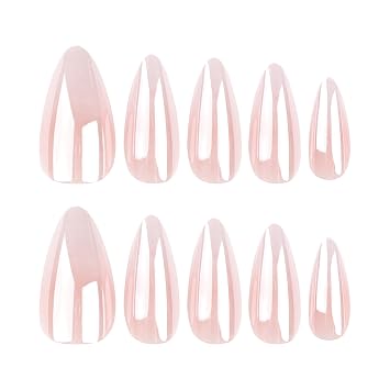 Press on nails, Fit & Natural Soft Gel Press on Nails Almond, 24 Nail Kit (JP3258)