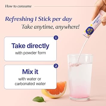 BB LAB Collagen Powder S Plus Halal, Low Molecular Korean Collagen Powder Stick Supplement, Marine, Fish Collagen Peptides, Vitamin C, Glycine, Fast Absorption, Grapefruit Flavor