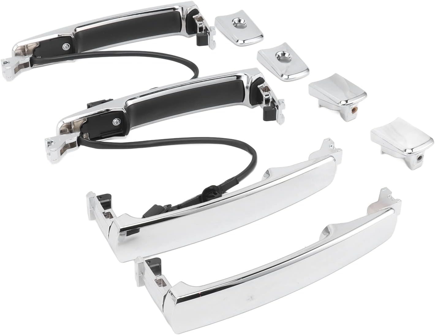 Demeras Outside Door Handle Set, 80640‑CA012 Silver Wearproof ABS 4pcs Replacement for Infiniti FX35 FX45 for Cars