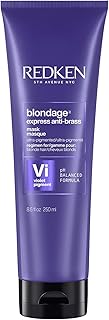 Redken Blondage Express Anti-Brass Hair Mask | For Blonde & Highlighted Hair | Hair Toner | Ultra-Pigmented Purple Hair Ma...