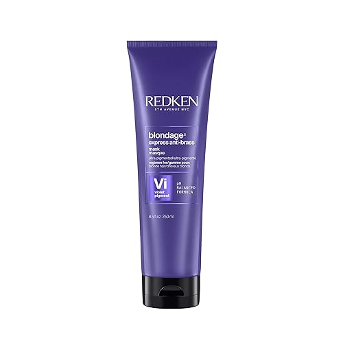 Redken Blondage Express Anti-Brass Mask For Blonde & Highlighted Hair - Ultra-Pigmented Purple Mask For Blonde Hair