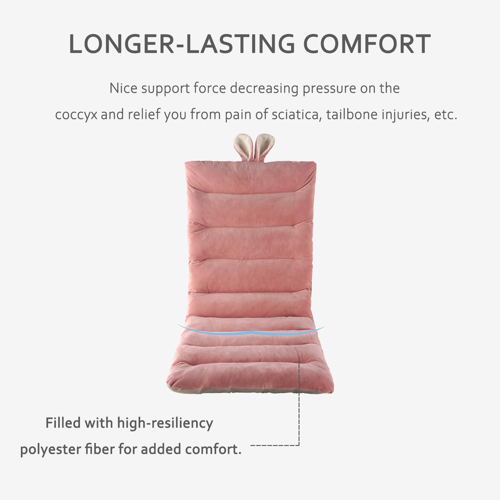 ELFJOY Pink Desk Chair Cushion - Comfort & Support -4