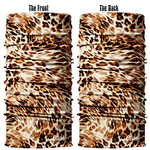 Obacle Bandana Face Mask For Dust Wind Sun Protection Seamless Bandana Mask Men Women Festival Fishing Hunting Riding Work Outdoor Running Tube Mask Neck Gaiter (Leopard Light Yellow Print) #TOP2